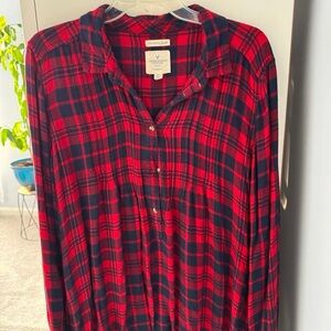 Red and Black Plaid Tunic